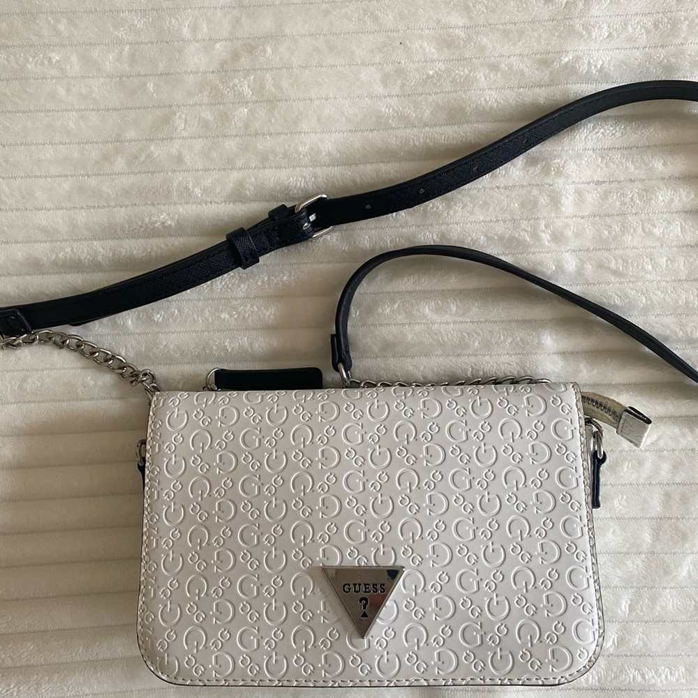 GUESS Cream Embossed Crossbody Bag